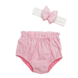 Pink White Φουφουλίτσα με ασορτί κορδελίτσα