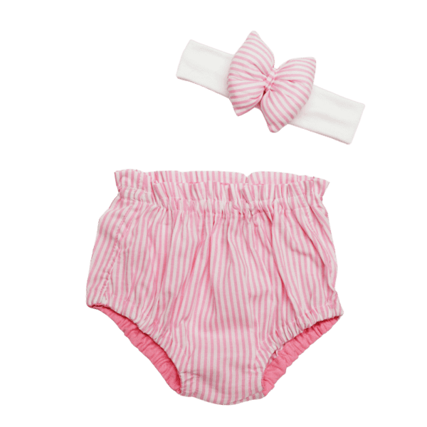 Pink White Φουφουλίτσα με ασορτί κορδελίτσα