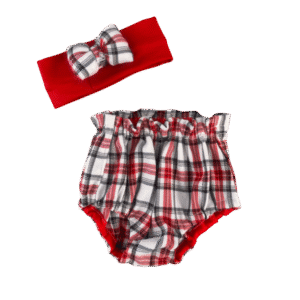 Xmas White Φουφουλίτσα με ασορτί κορδελίτσα